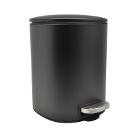 ANKOR Καλάθι μπάνιου 5lt inox τετράγωνο μαύρο ματ soft close 824748