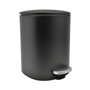 ANKOR Καλάθι μπάνιου 5lt inox τετράγωνο μαύρο ματ soft close 824748