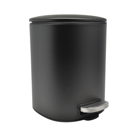 ANKOR Καλάθι μπάνιου 5lt inox τετράγωνο μαύρο ματ soft close 824748