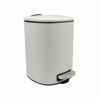 ANKOR Καλάθι μπάνιου 5lt inox τετράγωνο άσπρο ματ soft close 824755