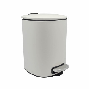 ANKOR Καλάθι μπάνιου 5lt inox τετράγωνο άσπρο ματ soft close 824755