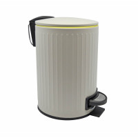 ANKOR Καλάθι μπάνιου 5lt inox ανάγλυφο γκρι με κίτρινο ματ χρώμα 824786