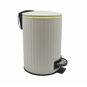 ANKOR Καλάθι μπάνιου 5lt inox ανάγλυφο γκρι με κίτρινο ματ χρώμα 824786