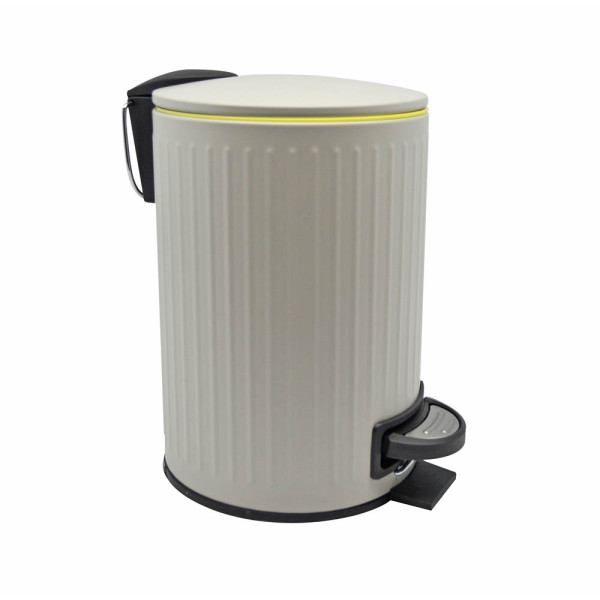 ANKOR Καλάθι μπάνιου 5lt inox ανάγλυφο γκρι με κίτρινο ματ χρώμα 824786
