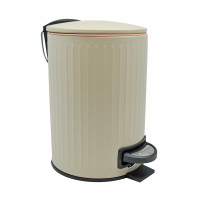 ANKOR Καλάθι μπάνιου 5lt inox ανάγλυφο μπεζ με σομόν ματ χρώμα 824809