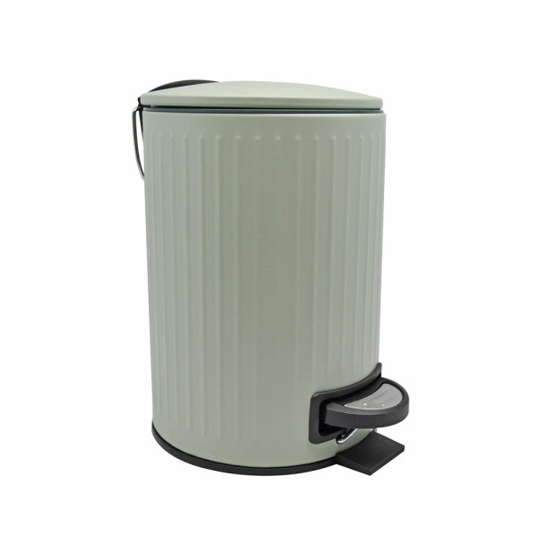 ANKOR Καλάθι μπάνιου 5lt inox ανάγλυφο μέντα με παστέλ πράσινο ματ χρώμα 824847