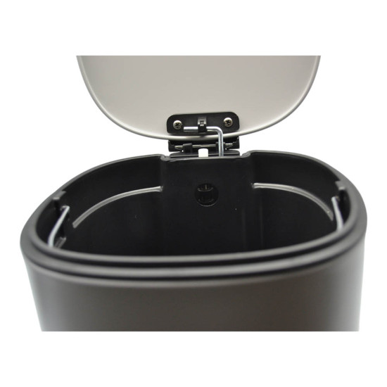 ANKOR Καλάθι μπάνιου 5lt inox τετράγωνο γκρι ματ soft close 827459