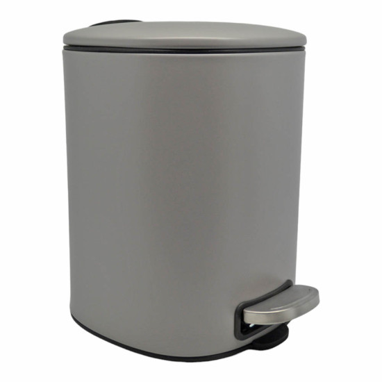 ANKOR Καλάθι μπάνιου 5lt inox τετράγωνο γκρι ματ soft close 827459