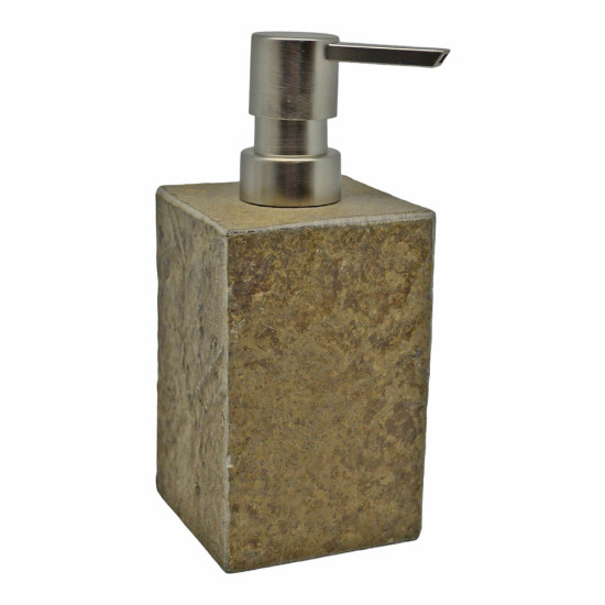 ANKOR Dispenser μάρμαρο με παλαιωμένη όψη σε καφέ λαδί χρώμα 7Χ7Χ16,3cm 829644