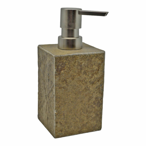 ANKOR Dispenser μάρμαρο με παλαιωμένη όψη σε καφέ λαδί χρώμα 7Χ7Χ16,3cm 829644