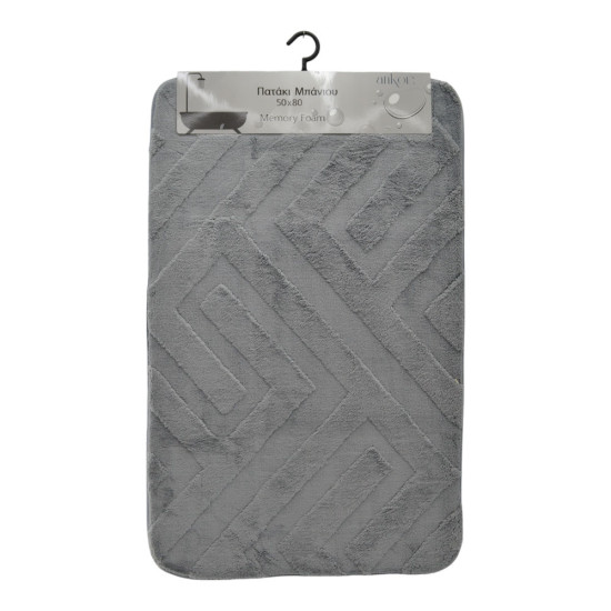 ANKOR Πατάκι μπάνιου MEMORY FOAM γκρι χρώμα με PVC 50X80cm 836000
