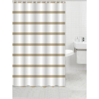 ANKOR Κουρτίνα πολυεστερική μπεζ ρίγα 180Χ200cm 90gsm + 12 κρίκους 831142