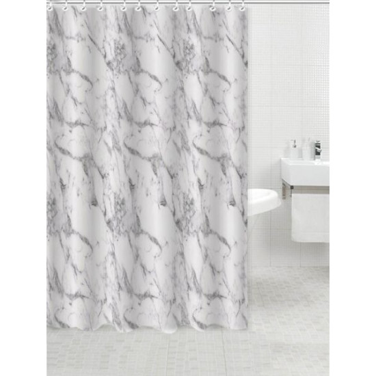 ANKOR Κουρτίνα πολυεστερική 180Χ180cm 90gsm με 12 κρίκους μάρμαρο 831067