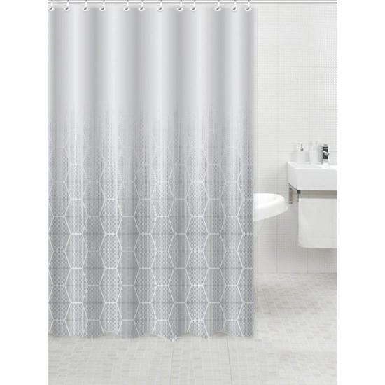ANKOR Κουρτίνα πολυεστερική 180Χ200cm 90gsm με 12 κρίκους γκρι ντεγκραντέ 831173