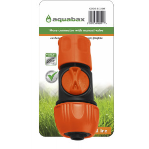 AQUABAX σύνδεσμος λάστιχου με χειροκίνητη βαλβίδα 1/2- 5/8- 3/4 (B23645)