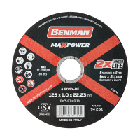 BENMAN Δίσκος κοπής INOX MAX POWER 115Χ1.0mm 74260