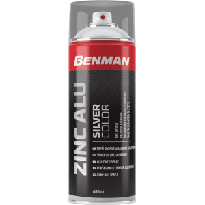 SPRAY BENMAN Σπρεϊ ψυχρο γαλβάνισμα σε χρώμα αλουμινίου γυαλιστερό 400ml ZINC ALU