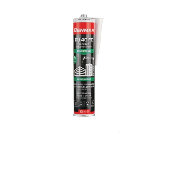 BENMAN Αρμόκολλα πολυουρεθάνης PU 40FC μαύρη 300ml 73082