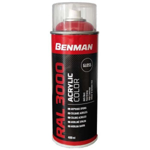 BENMAN Ακρυλικό σπρέϊ με γυαλιστερό εφέ Flame Red RAL3000 400ml 33461