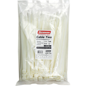 BENMAN Δεματικά καλωδίων λευκά 200Χ2.5mm 70769