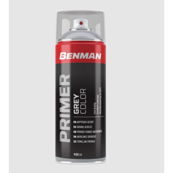 SPRAY BENMAN Αστάρι ακρυλικό χρώμα γκρι 400ml