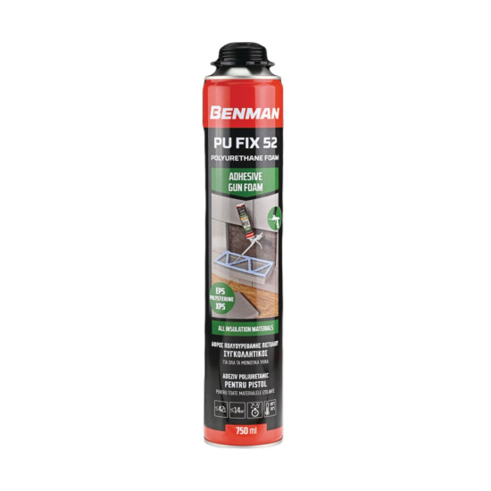 BENMAN Αφρός πολυουρεθάνης συγκόλλησης PU FIX 52 750ml πιστολιού 73021