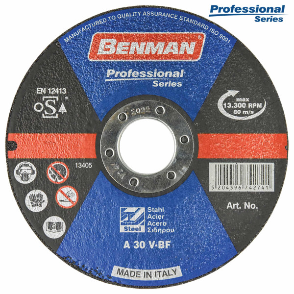 BENMAN Δίσκος κοπής σιδήρου inox professional 125X2.5mm 74275