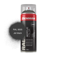 BENMAN Σπρέϊ χρώματος γυαλιστερό σκούρο μαύρο 400ml RAL9005 28526