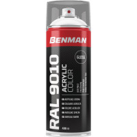BENMAN Σπρέι ακρυλικό χρώμα λευκό ματ 400ml RAL9010 28529