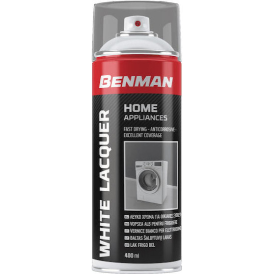 SPRAY BENMAN Σπρεϊ για λευκές οικιακές συσκευές 400ml WHITE LACQUER