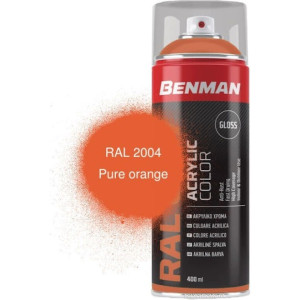 BENMAN Ακρυλικό σπρέϊ RAL 2004 PURE ORANGE GLOSS 400ml 28504