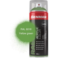 BENMAN Ακρυλικό σπρέϊ RAL 6018 GLOSS YELLOW GREEN 400ml 33481