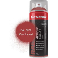 BENMAN Ακρυλικό σπρέϊ RAL 3002 GLOSS κόκκινο carmine 400ml 28507