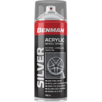 SPRAY BENMAN Βαφής για ζάντες χρώμα ασημί 400ml ACRYLIC SILVER WHEEL SPRAY 28598