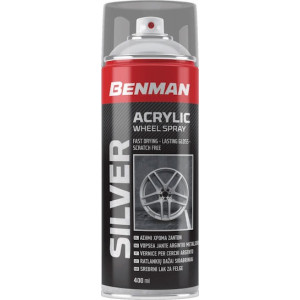 SPRAY BENMAN Βαφής για ζάντες χρώμα ασημί 400ml ACRYLIC SILVER WHEEL SPRAY 28598