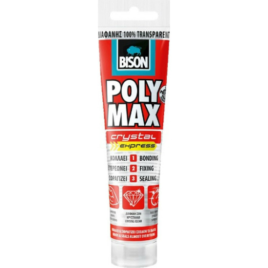 BISON Κόλλα -σιλικόνη διάφανη poly max express 115gr 22774