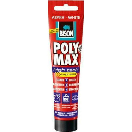 BISON Κόλλα-σιλικόνη poly max high tack express λευκή 165gr 25692