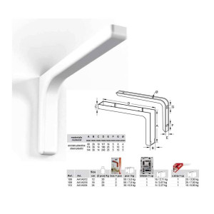BOLIS Γωνίες ραφιών Ιταλίας με κάλυμμα 120X80mm λευκές Γ-Γ812