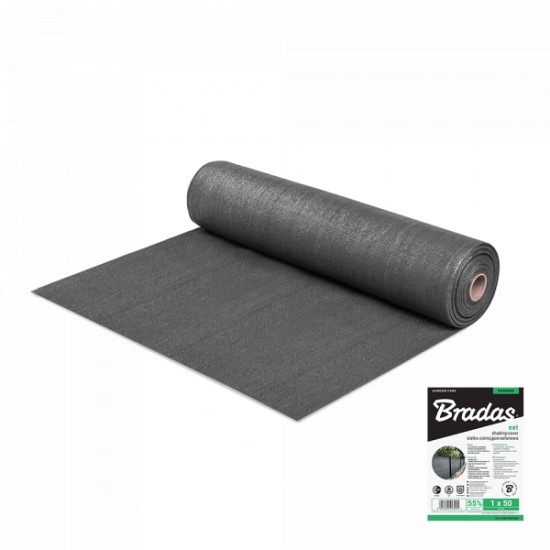 BRADAS Δίχτυ σκίασης-προστασίας 55% 60gr/m2  γκρι 1Χ25m AS-CO6010025GY
