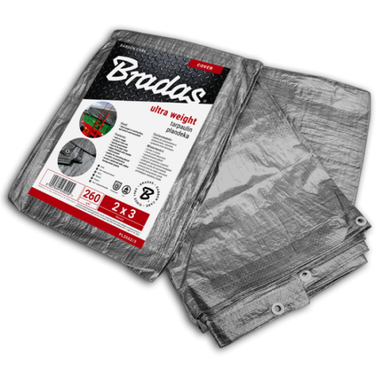 BRADAS Μουσαμάς αδιάβροχος ασημί 260gr 4X6m PL2604/6