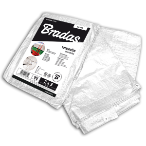 BRADAS Μουσαμάς Αδιάβροχος λευκός 90gr 2X3m