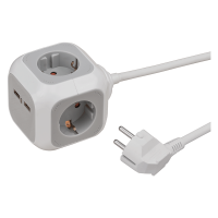 BRENNENSTUHL Πολύπριζο κύβος 4 θέσεων & 2 USB 3X1.5mm BCR1025