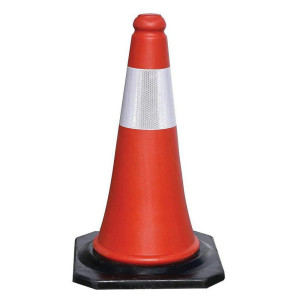 CRESMAN Κώνος σήμανσης μαύρη βάση 50cm 02863
