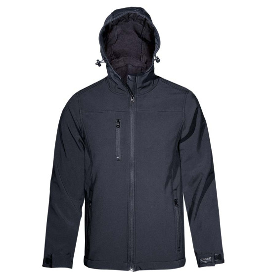 FAGEO Μπουφάν με κουκούλα soft shell με microfleece μαύρο 523