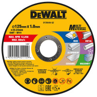 DeWALT Δίσκοι κοπής διαφόρων υλικών 125Χ1.0mm DT20595
