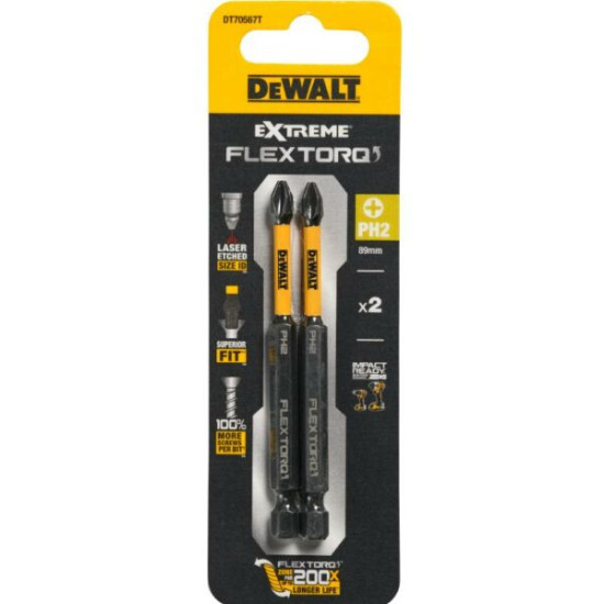 DeWALT Μύτες PH2 σετ 2 τεμαχίων 89mm DT70567T
