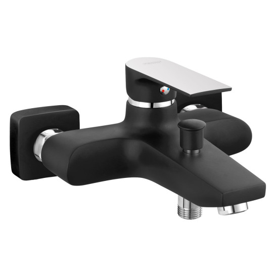 Μπαταρία λουτρού ALGEO SQUARE Black/Chrome FERRO