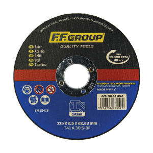 FF GROUP Δίσκος κοπής σιδήρου 115Χ2.5mm 41952