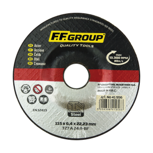 FF GROUP Δίσκος λείανσης σιδήρου με κούρμπα 115mm 41956