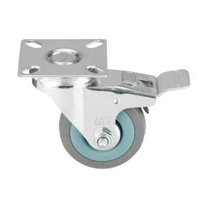 FF GROUP Ρόδα περιστρεφόμενη με φρένο γκρι 100mm 27554